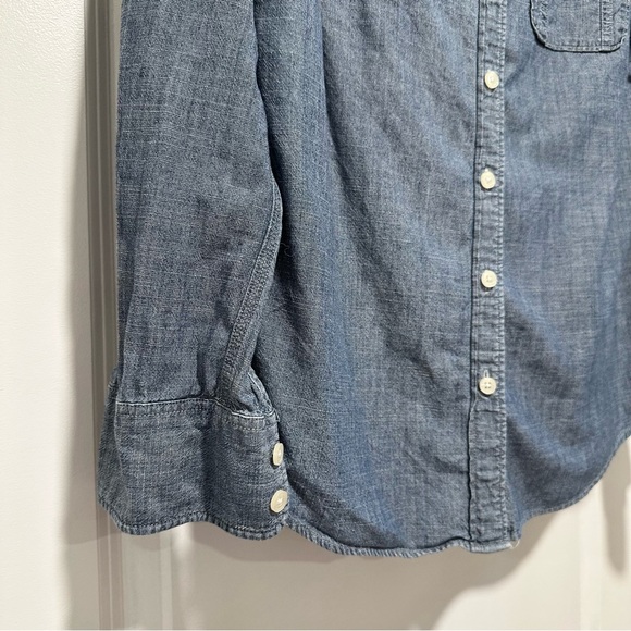 J.Crew Factory Perfect Shirt Blue Chambray Button Down Shirt Size XS Extra Small - Picture 4 of 13